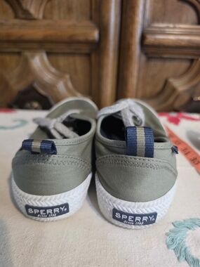 Sperry Olive Canvas Sneakers